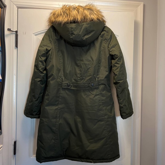 Madden Girl Women's Faux Fur Trim Hooded‎ Parka Jacket with Pockets Size S Green - Picture 6 of 9